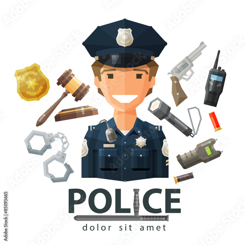 police vector logo design template. policeman, cop or law