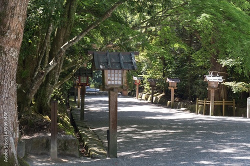 The approach to a Japanese Shinto shrine