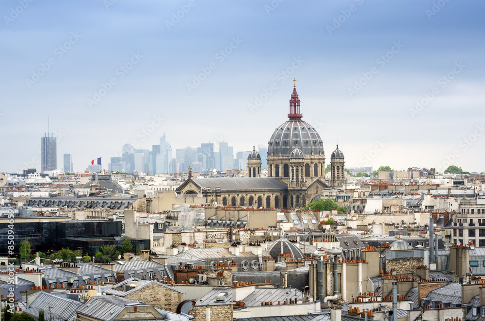 Saint-Augustin Church with Paris Skyline