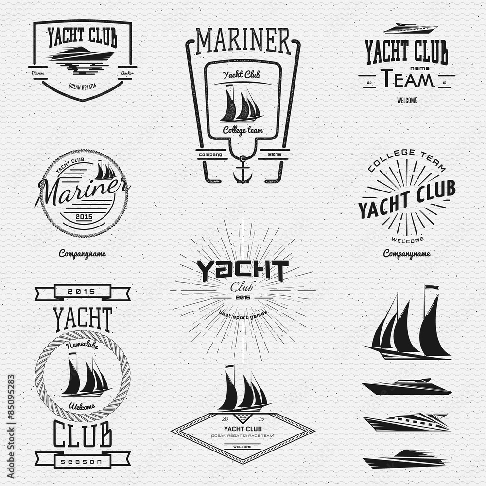 Fototapeta Yacht club badges logos and labels for any use