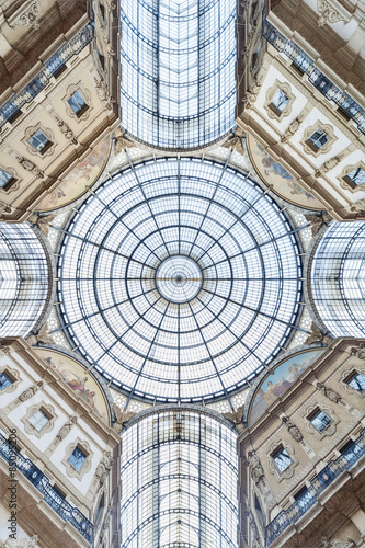 Glass dome of Galleria Vittorio Emanuele in Milan  Italy