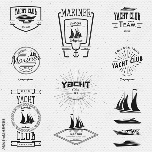  Yacht club badges logos and labels for any use
