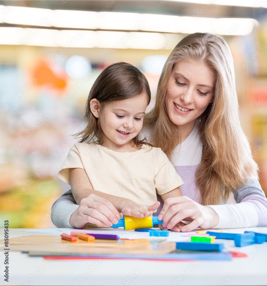 Table, preschooler, baby.