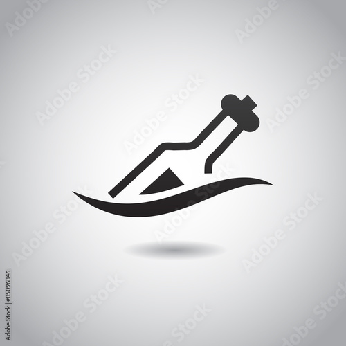 Message in a bottle vector icon.