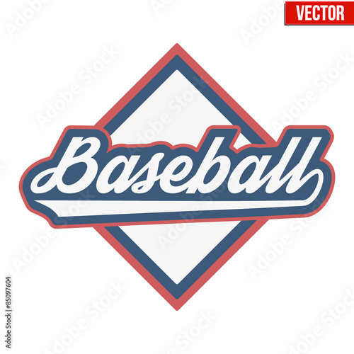 Vintage baseball label and badge