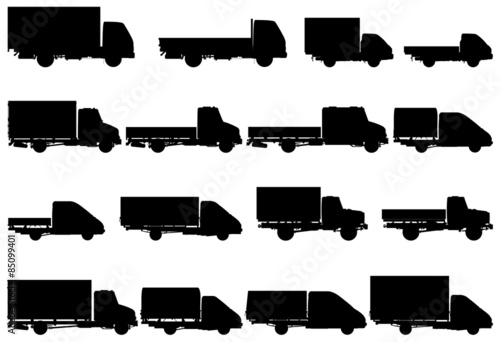 truck silhouettes set