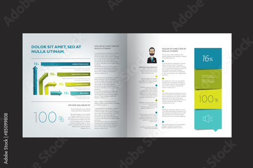 Brochure layout template. Square design.