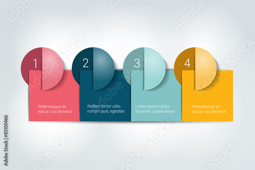 Four steps template. Numbered chart. Infographic element.