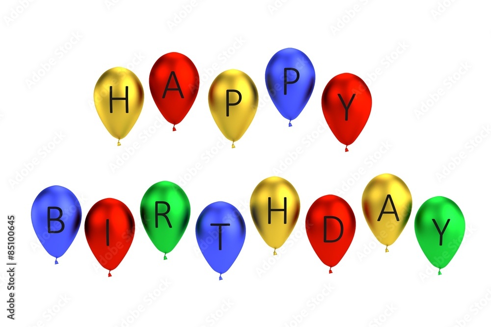 3d render of party decoration - balloons 3d render of party decoration - balloons