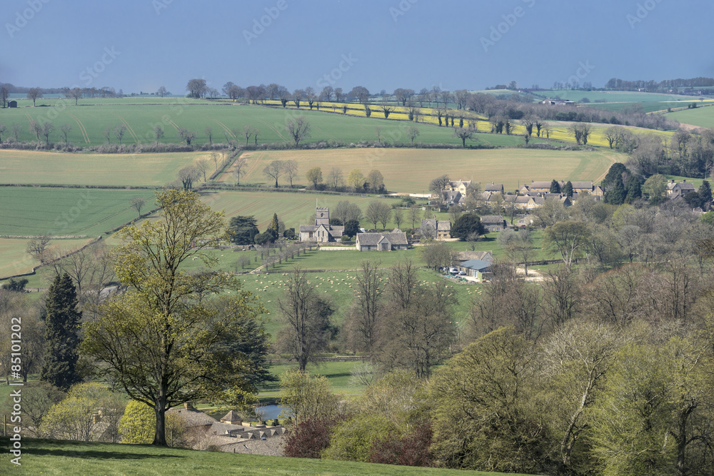 Cotswold Village on a bright spring days,Gloucestershire,UK
