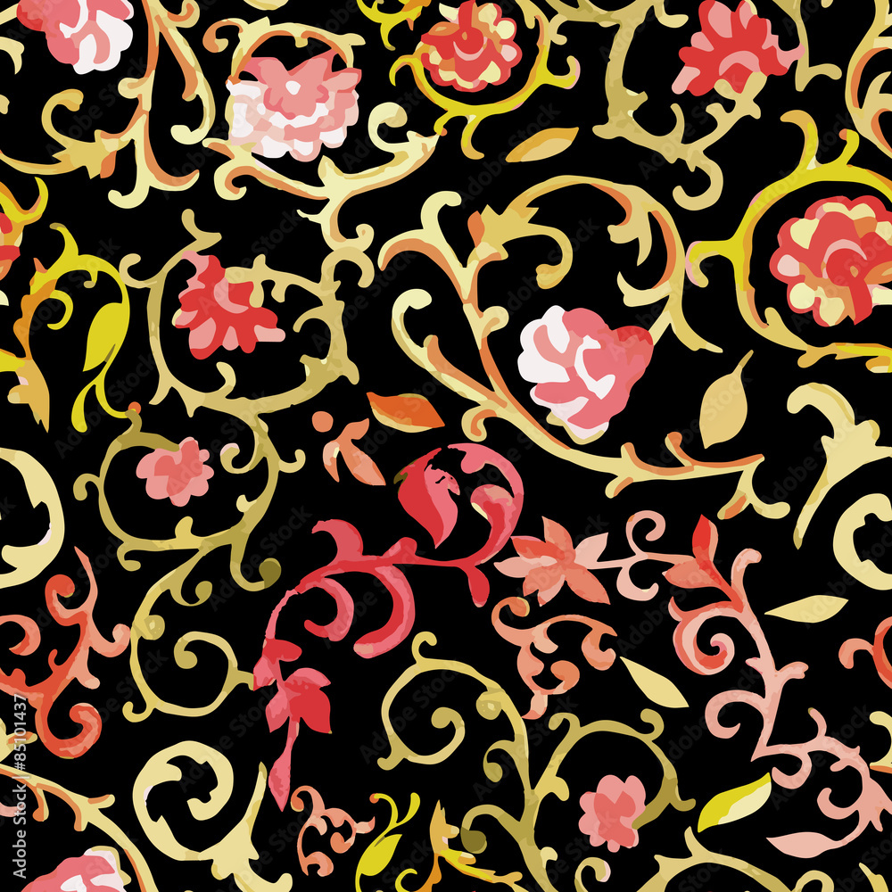 Watercolor paisley seamless pattern. Watercolor paisley seamless pattern.