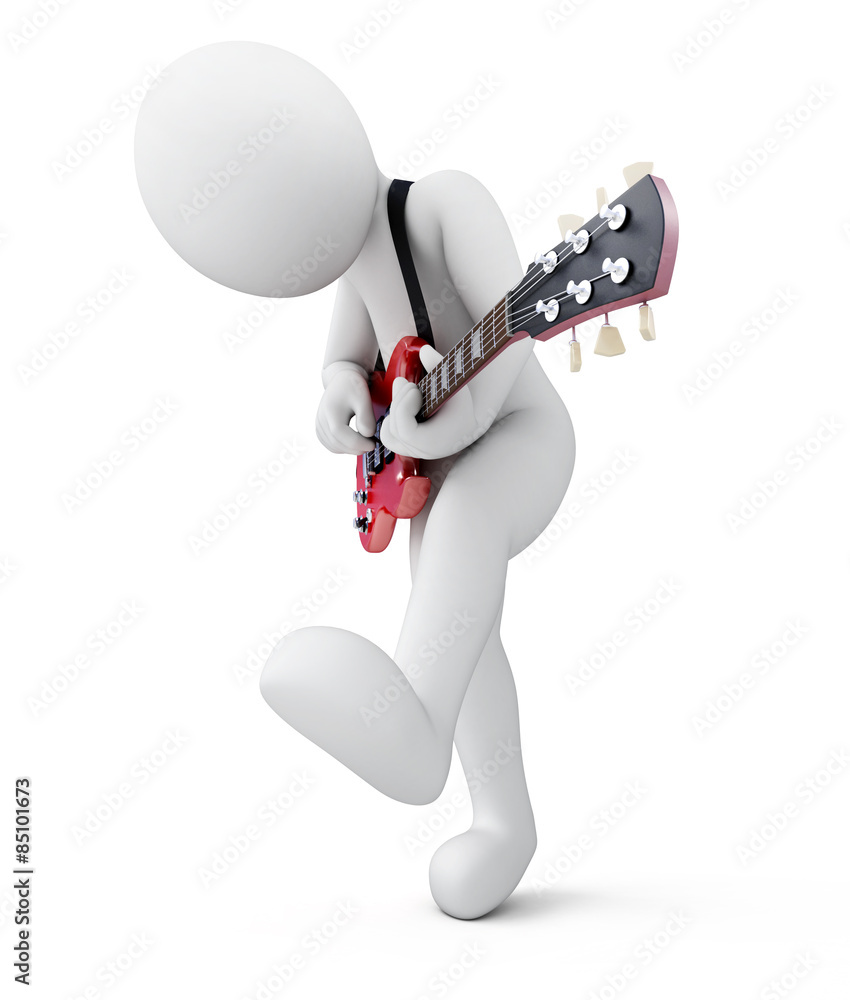 guitarist, 3d man with a guitar