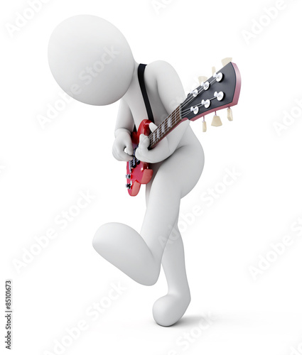 Obraz na płótnie guitarist, 3d man with a guitar w salonie