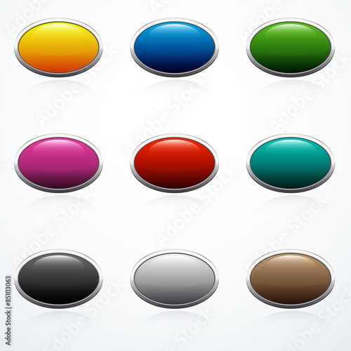 Set of oval buttons