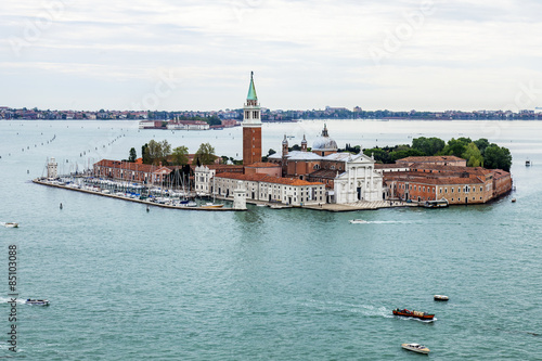 VENICE, ITALY. Top view to San Giorgio's island  photo