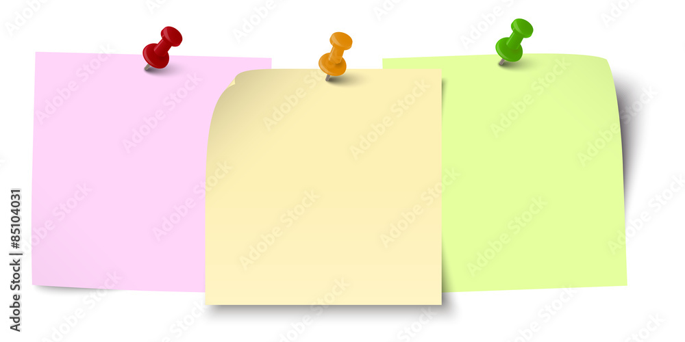 sticky papers with pin needles