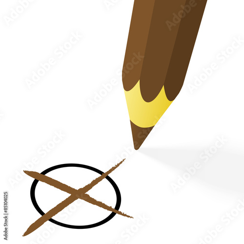 brown pencil with cross
