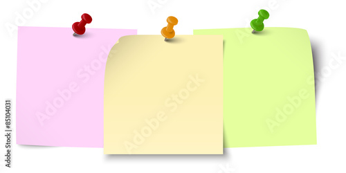 sticky papers with pin needles