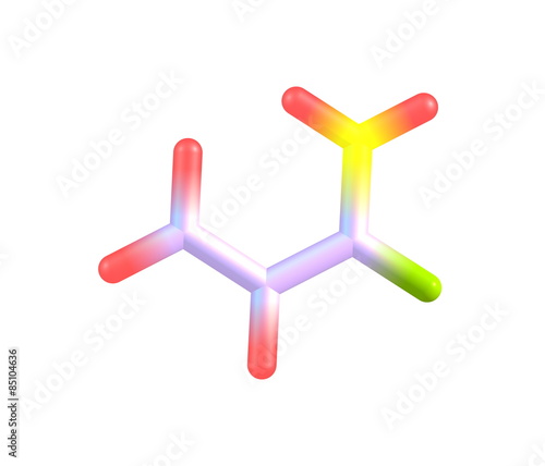 Acrylamide molecule isolated on white