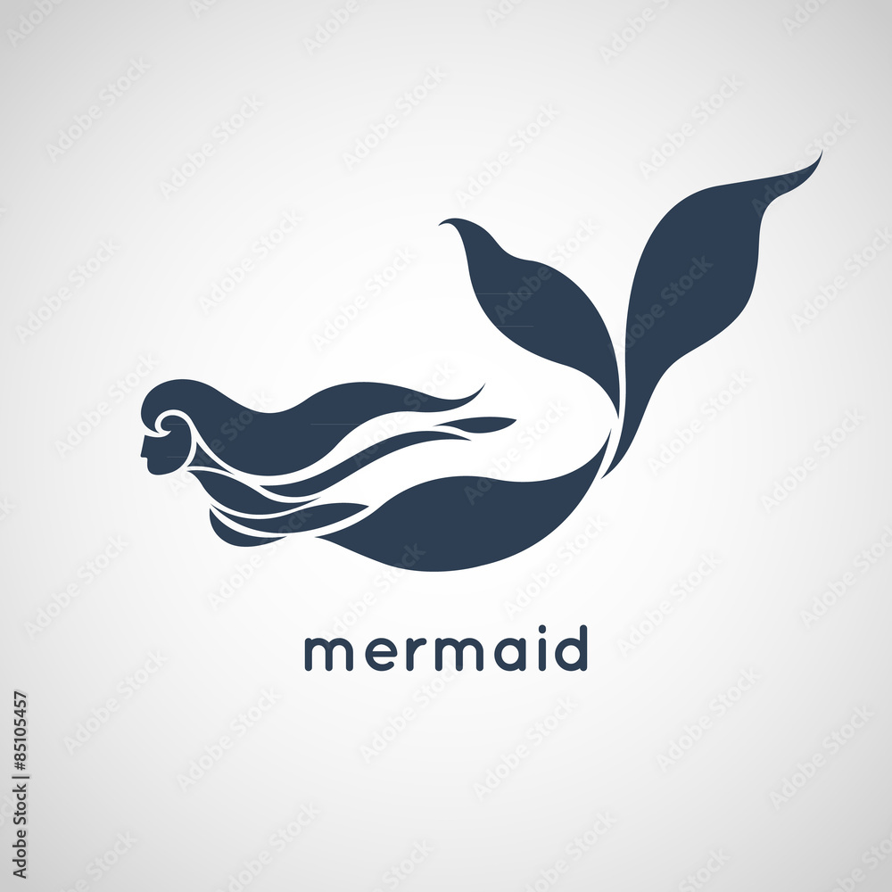 mermaid logo vector Stock Vector | Adobe Stock
