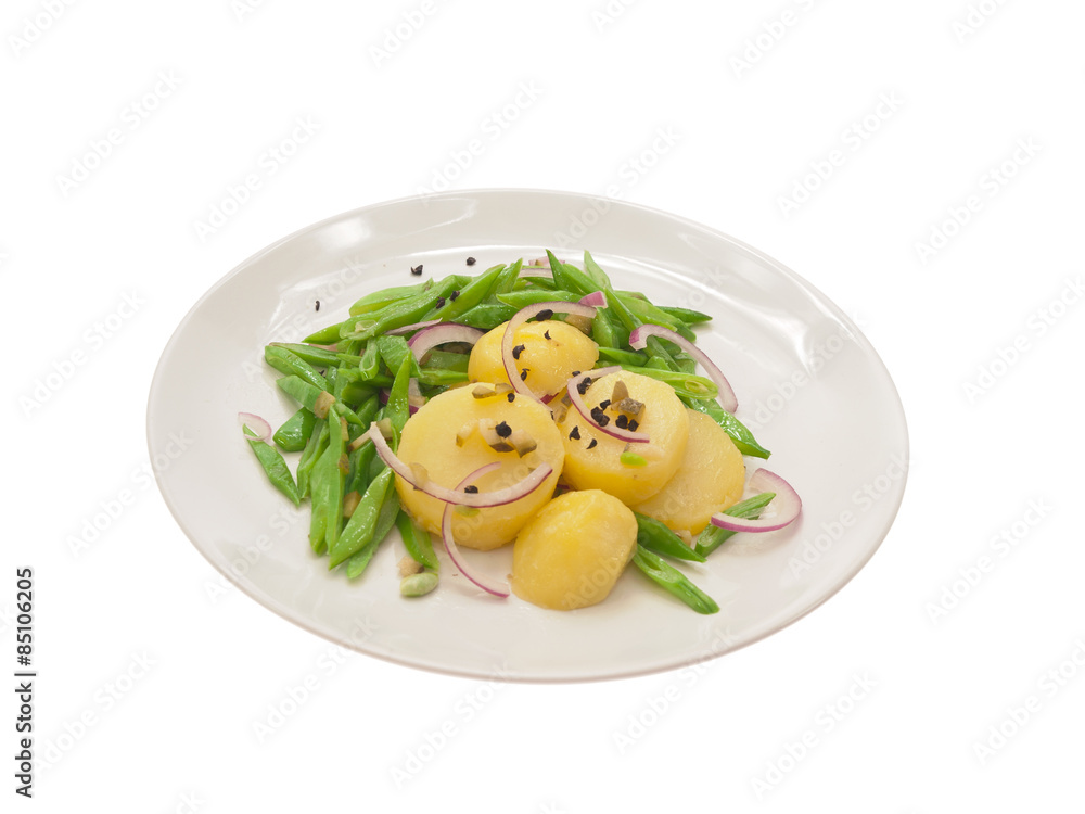 warm potato salad with runner beans