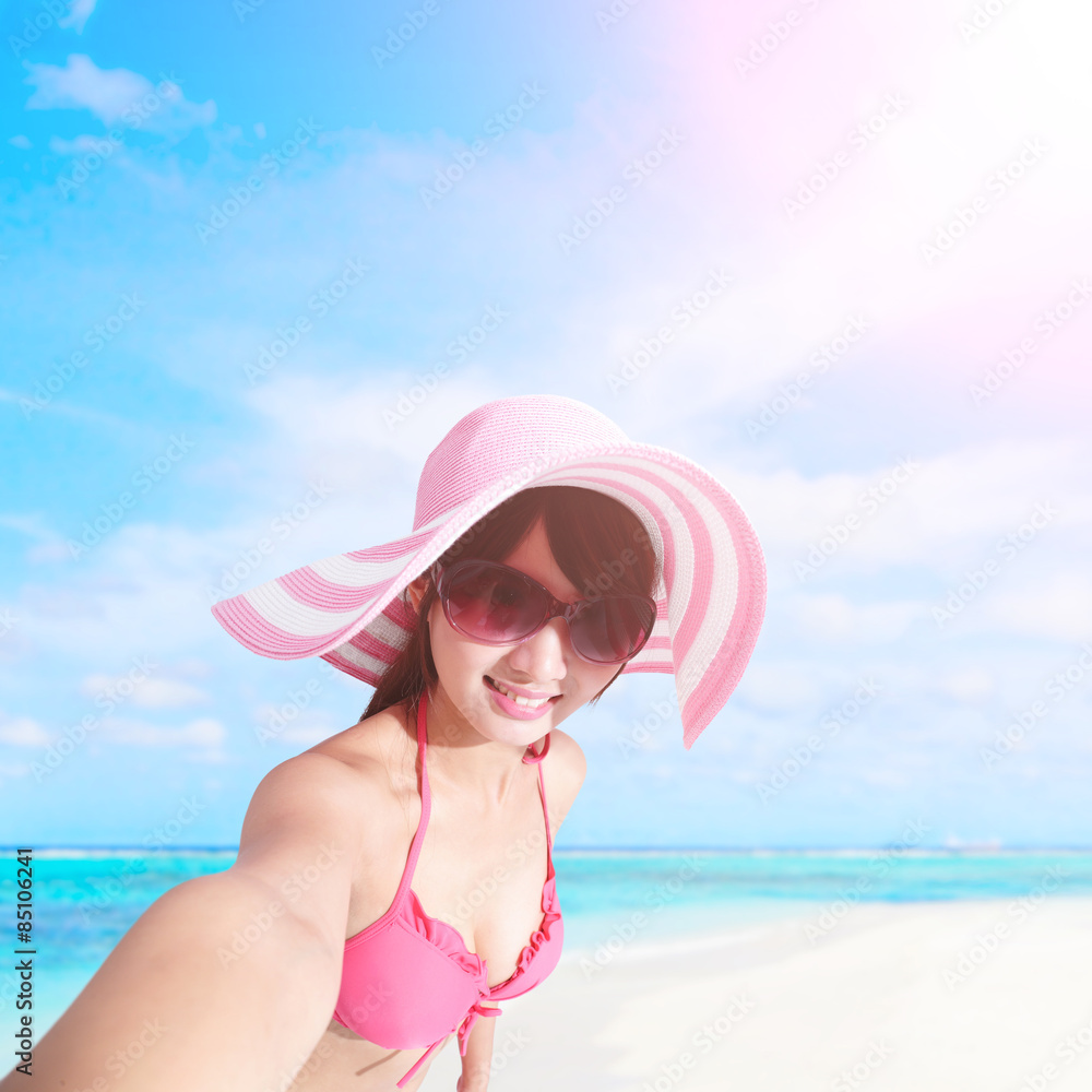 Summer and Happy bikini girl