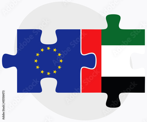 European Union and United Arab Emirates Flags