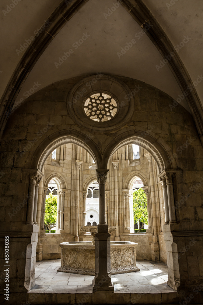 Fontaine in Alcobaca Medieval Roman Catholic Monastery