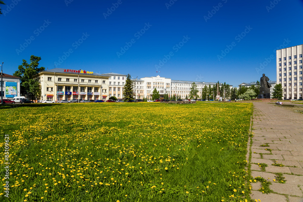 Fototapeta premium Arkhangelsk, Russia. Lenin Square
