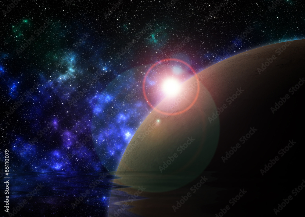 Naklejka premium design of a planet and stars in the sky