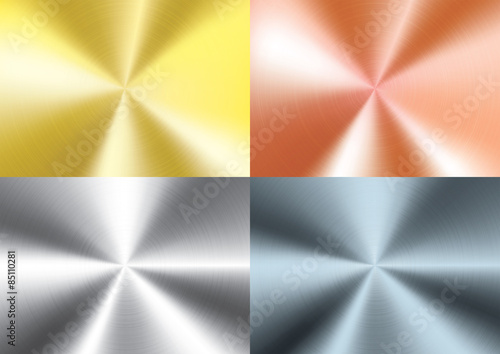 Set of Brushed metal background, vector