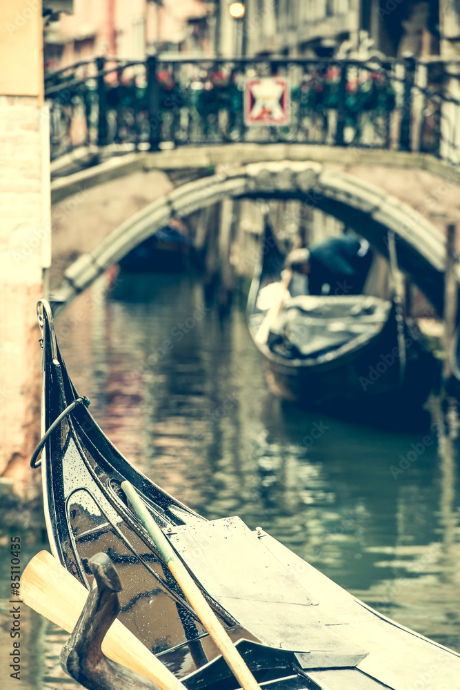 gondola floating on the channel gondola floating on the channel