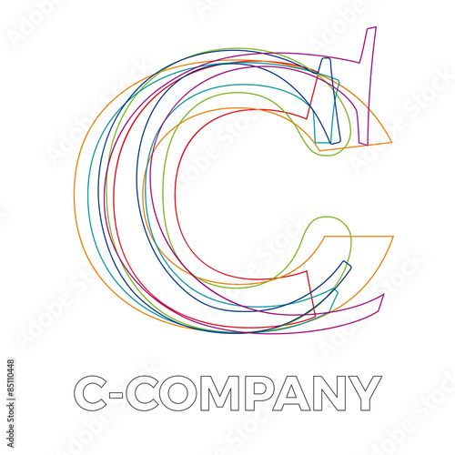 Vector sign linear letter C