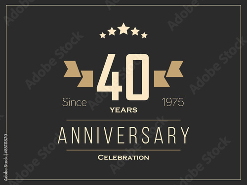 Forty years anniversary celebration logotype. 40th anniversary logo.