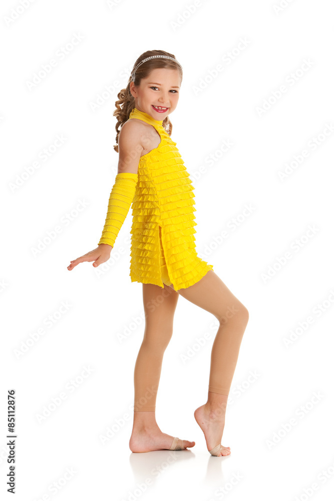Cute little african girl standing poses Royalty Free Vector