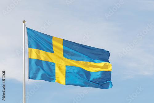 Swedish flag, blue and a yellow cross