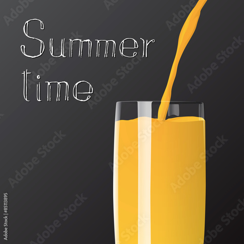 Summer time juice poured in to the glass