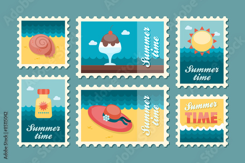 Summertime stamp set flat