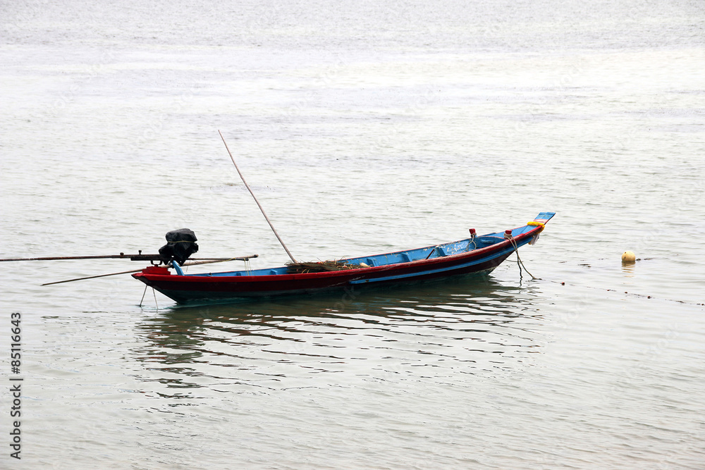 Taiwanese Fishing Boat Moored on Calm River