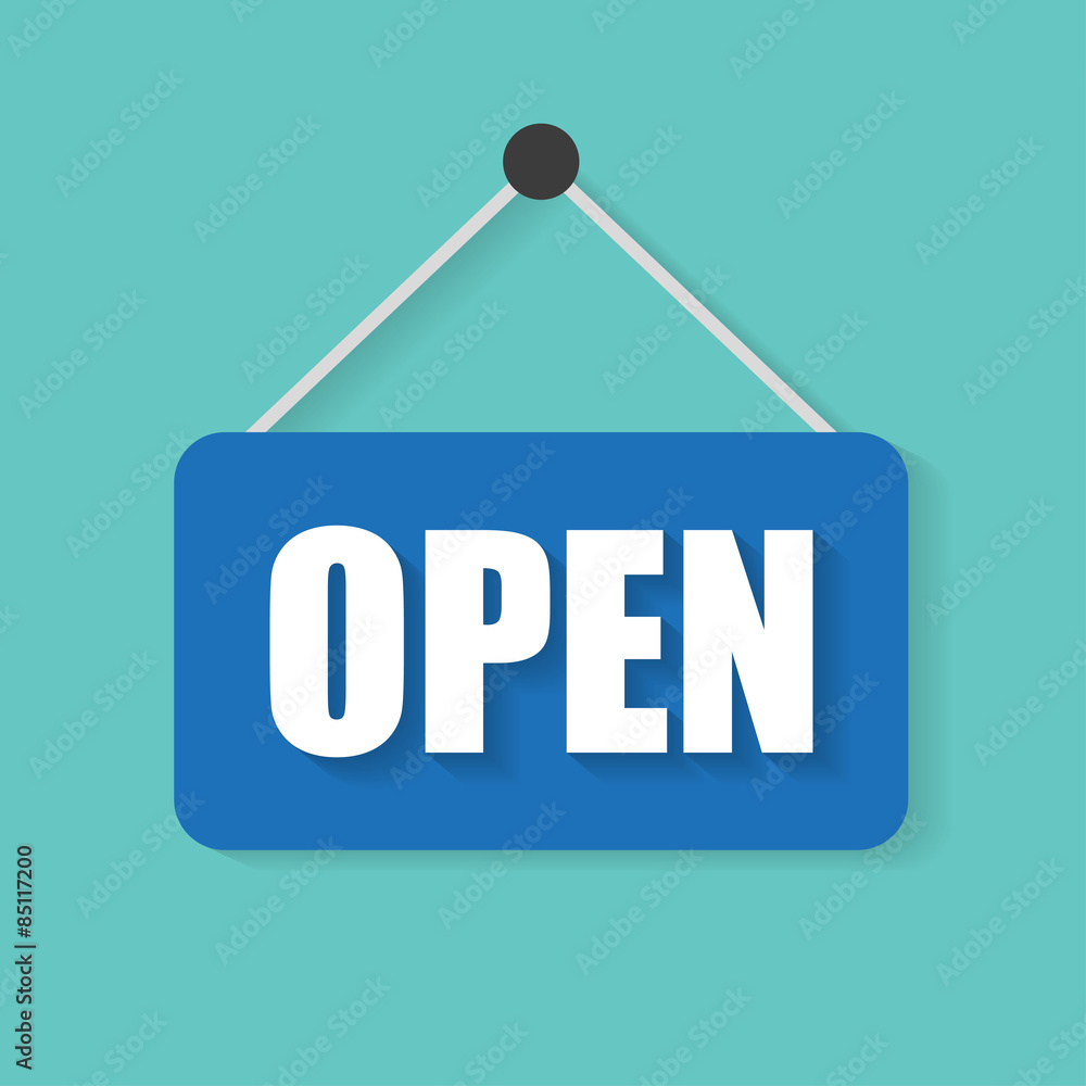 Open door sign vector illustration flat design Open door sign vector illustration flat design