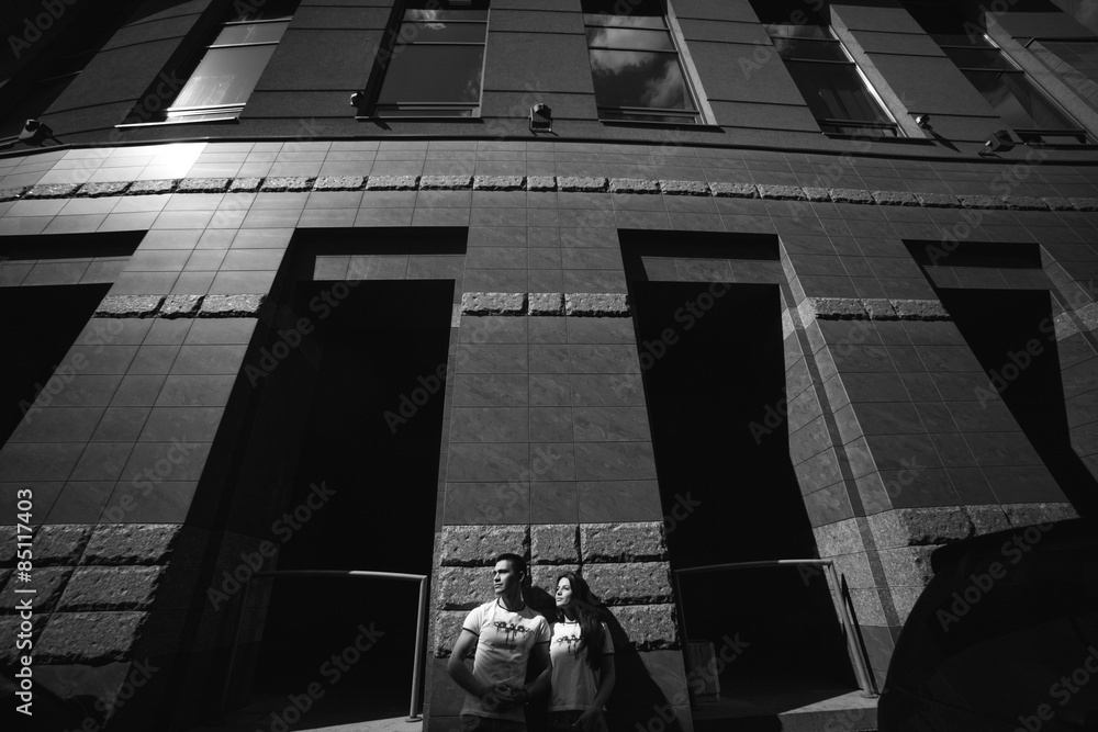 Couple have fun in the city Couple have fun in the city