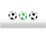 Set of colored soccer balls vector illustration