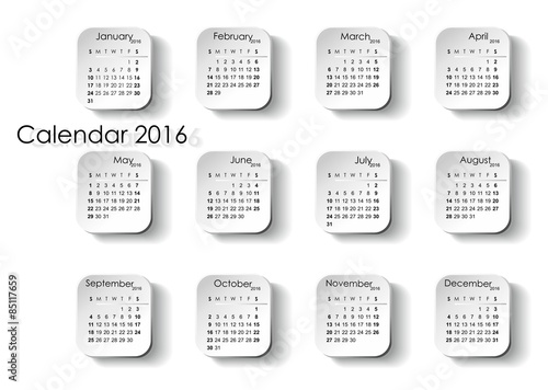 Planning calendar 2016