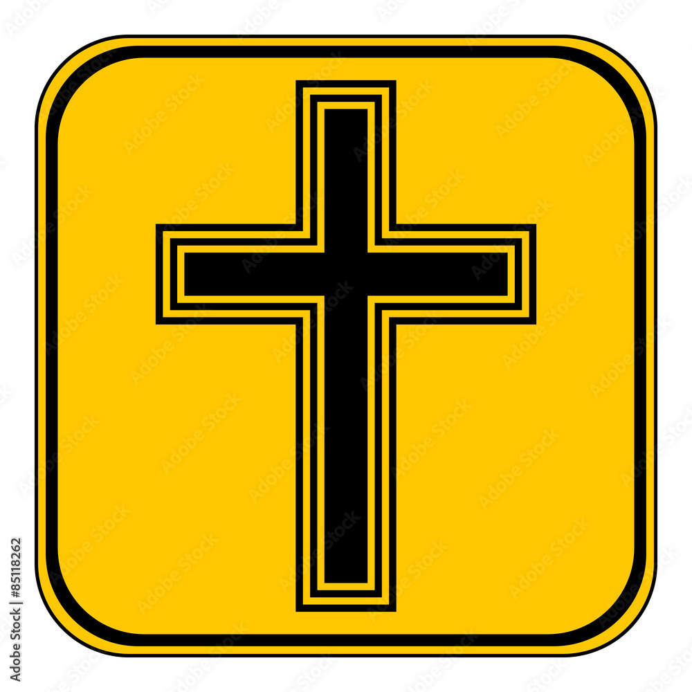 Obraz premium Religious cross button.