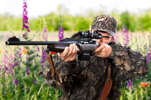 Hunter, Hunting, Rifle.