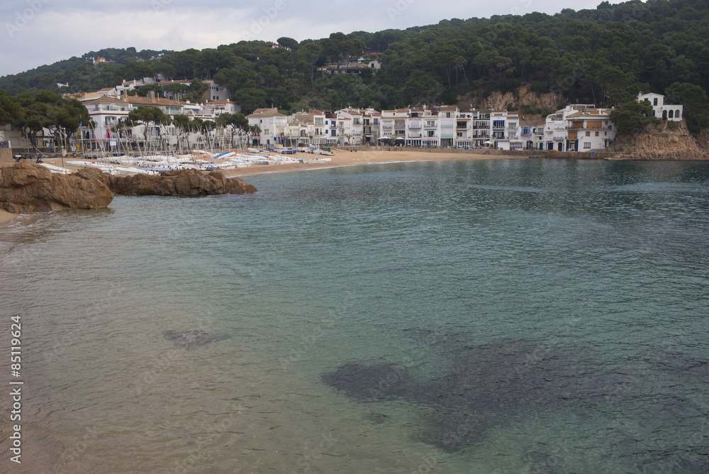 Landscape of Tamariu coast, small village in Costa Brava.