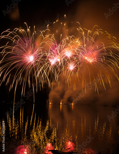 fireworks over the water
