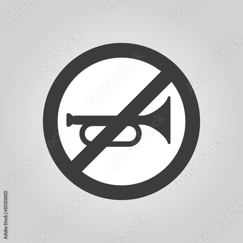 The keep quiet icon. No sound symbol. Flat