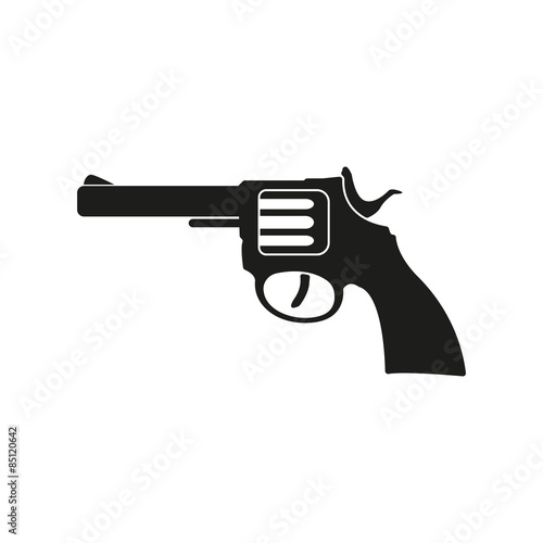 The revolver icon. Gun and weapon symbol. Flat
