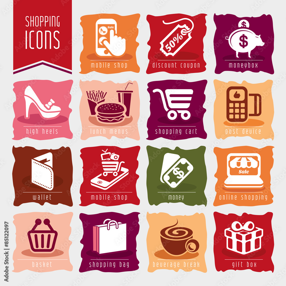 Shopping icon set Shopping icon set